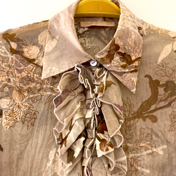 New 100% Silk Semi Sheer Blouse - Picture 2 of 8